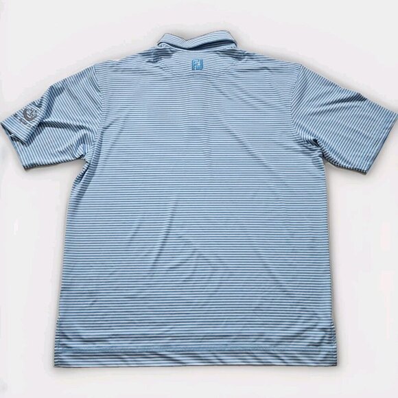 FJ FootJoy Polo Men XL Multi Striped Golf Button SS Athleisure Logo Sr Ryder Cup - Picture 15 of 15